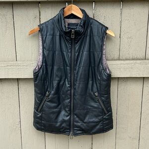 Sanctuary Black Vegan Leather Vest SIze Small